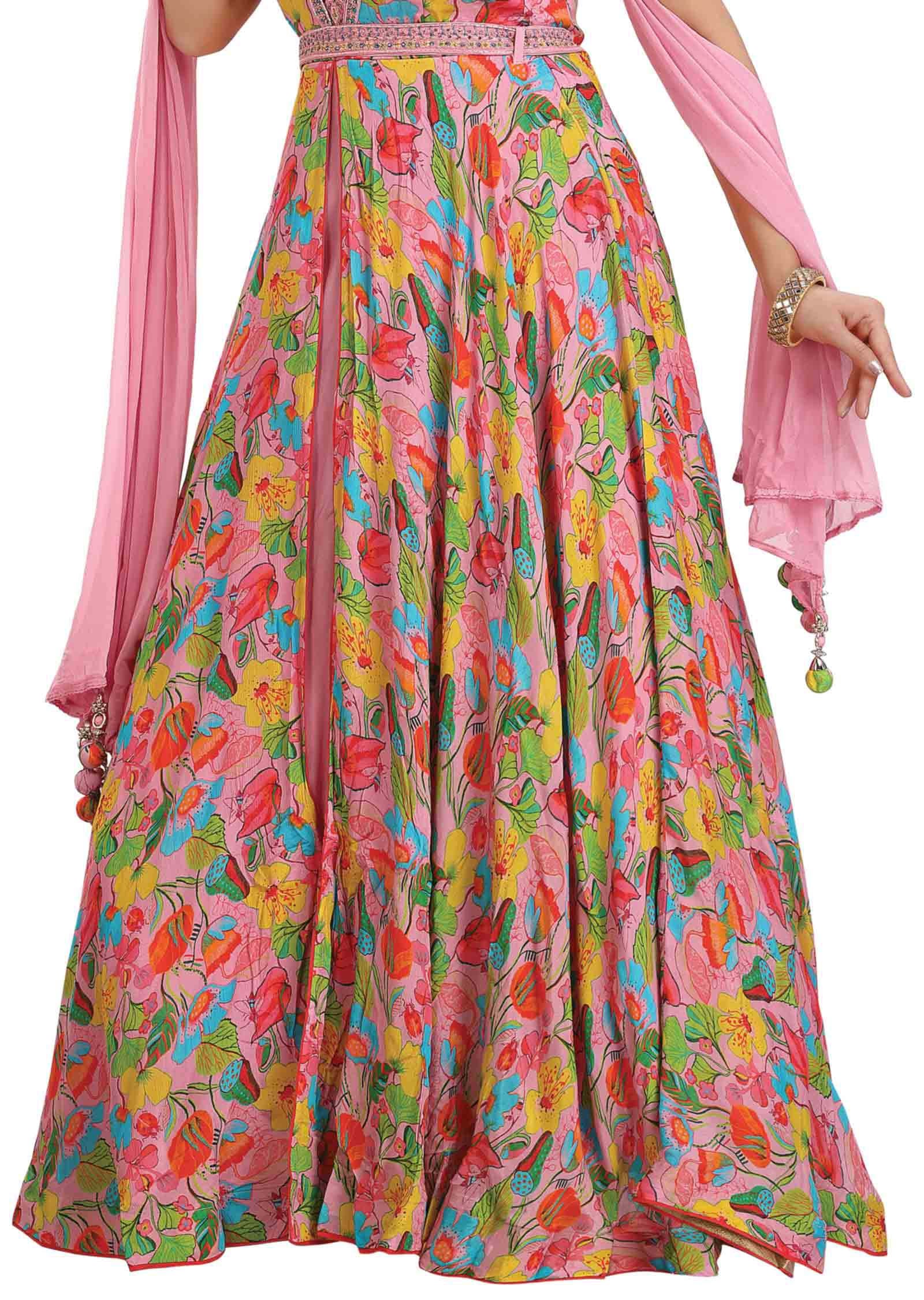 Lavender Chinnon & Georgette Zardosi & Embroidered Anarkali