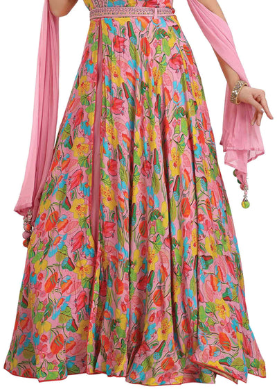 Lavender Chinnon & Georgette Zardosi & Embroidered Anarkali