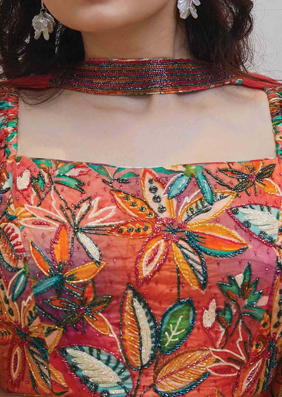 Soft organza Embroidered Fusion/Indo-Western Set