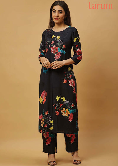 Black Modal Sequins Co-Ord Set