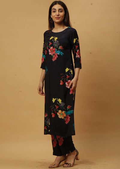 Black Modal Sequins Co-Ord Set