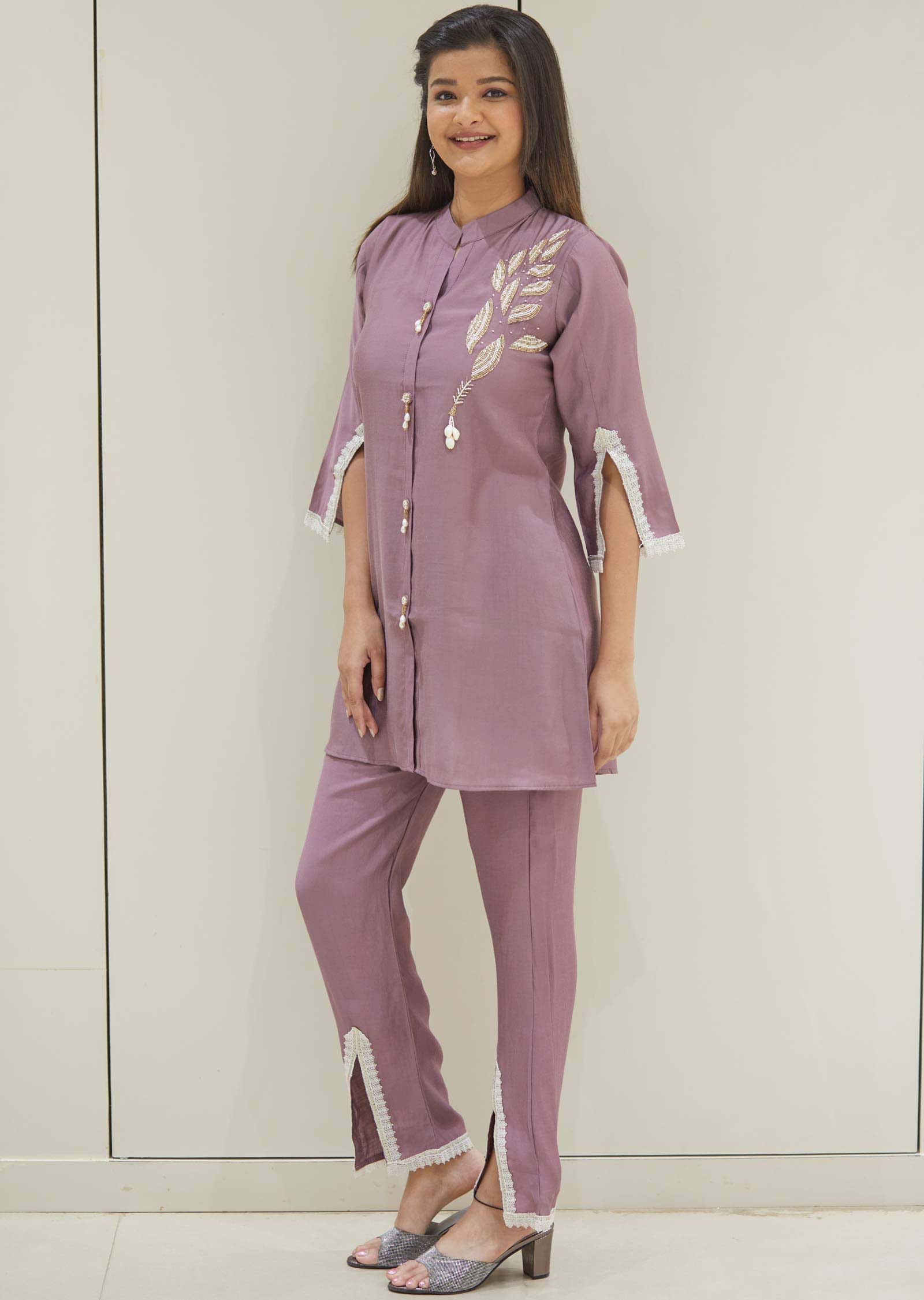 Dark Onion Pink Modal Co-Ord Set