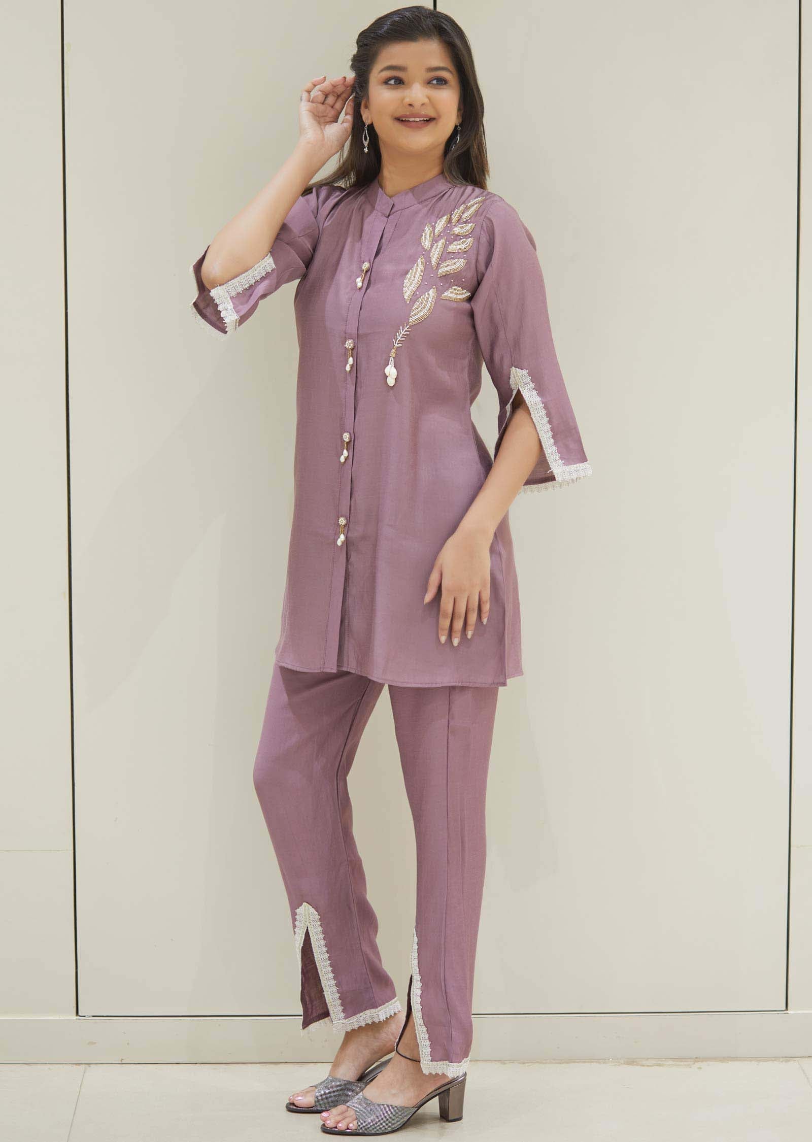 Dark Onion Pink Modal Co-Ord Set