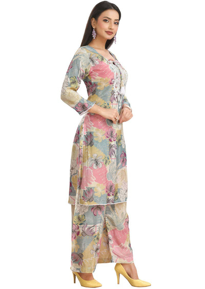 Multi Muslin Embroidered Kurti Sets
